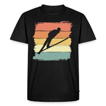 Ski jumping Ski jumping retro vintage - Men's Premium Organic T-Shirt - black - Front - Nico (187cm)