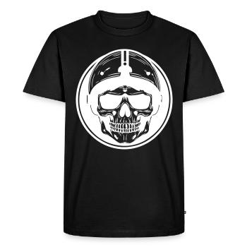 Crâne de motard - T-shirt Premium bio Homme - noir - Devant - Nico (187cm)