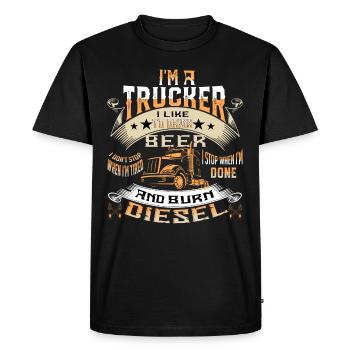 LKW Fahrer Chauffeur de camion - T-shirt Premium bio Homme - noir - Devant - Nico (187cm)