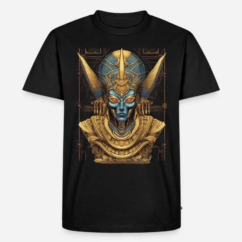 Fantasy-Alien-Gott - Männer Premium Bio T-Shirt - Schwarz