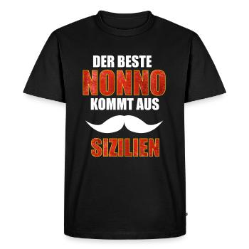 Sizilien, Sicilia, Nonno, bester Opa - Männer Premium Bio T-Shirt - Schwarz - Vorne - Nico (187cm)