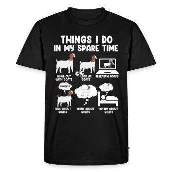 Ce que je fais pendant mon temps libre Chèvre - T-shirt Premium bio Homme - noir - Devant - Nico (187cm)