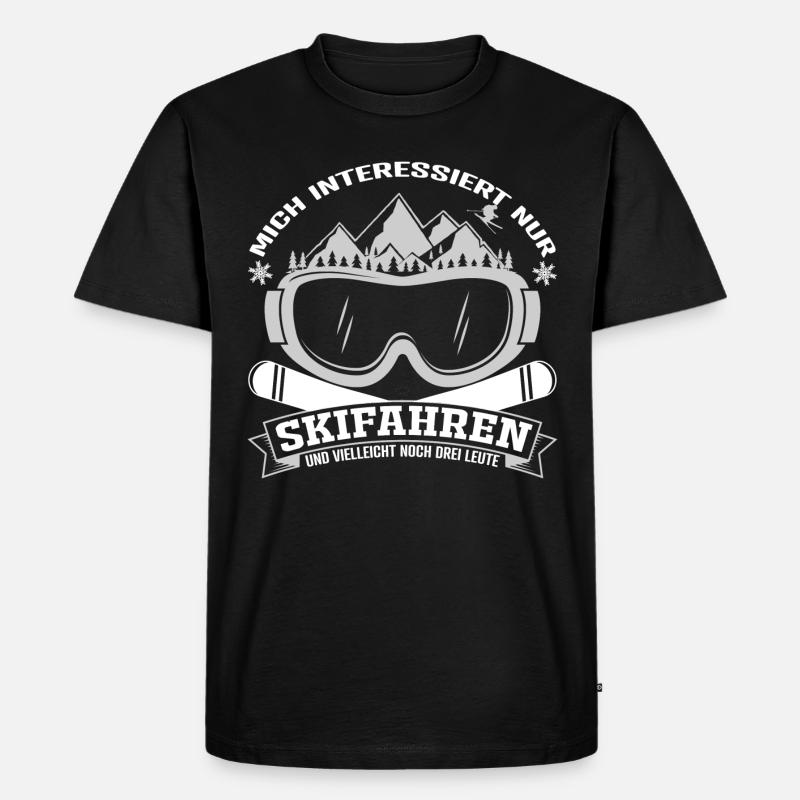 Skifahrer Spruch - Männer Premium Bio T-Shirt - Schwarz
