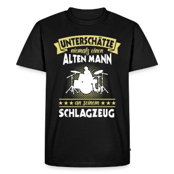 Drums sayings drummer drummer man - Men's Premium Organic T-Shirt - black - Front - Nico (187cm)