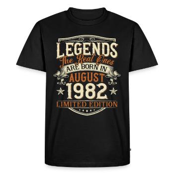 August 1982 Born Legends Birthday - Men's Premium Organic T-Shirt - black - Front - Nico (187cm)