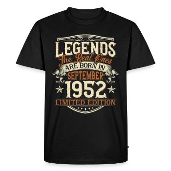 September 1952 Born Birthday - Men's Premium Organic T-Shirt - black - Front - Nico (187cm)