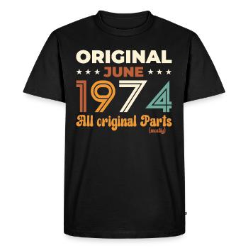 Original Juin 1974 Millésime 1974 Anniversaire 1974 - T-shirt Premium bio Homme - noir - Devant - Nico (187cm)
