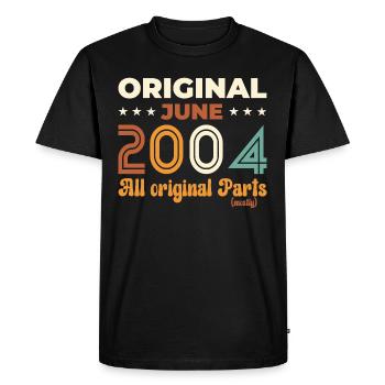 Original Juin 2004 Millésime 2004 Anniversaire 2004 - T-shirt Premium bio Homme - noir - Devant - Nico (187cm)