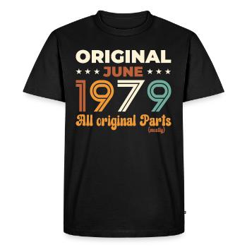 Original Juin 1979 Millésime 1979 Anniversaire 1979 - T-shirt Premium bio Homme - noir - Devant - Nico (187cm)