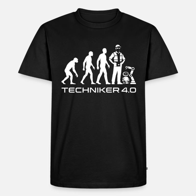 Techniker 4.0 Evolution - Männer Premium Bio T-Shirt - Schwarz