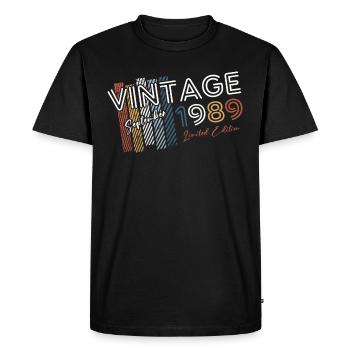 35ème Anniversaire Millésime Septembre 1989 Millésime 89 - T-shirt Premium bio Homme - noir - Devant - Nico (187cm)