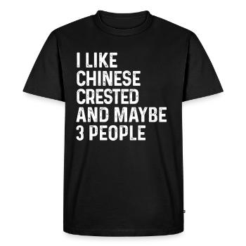 J’aime les crêtes chinoises et peut-être le chien de 3 personnes - T-shirt Premium bio Homme - noir - Devant - Nico (187cm)