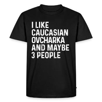 J’aime l’ovcharka caucasien et peut-être le chien de 3 personnes - T-shirt Premium bio Homme - noir - Devant - Nico (187cm)