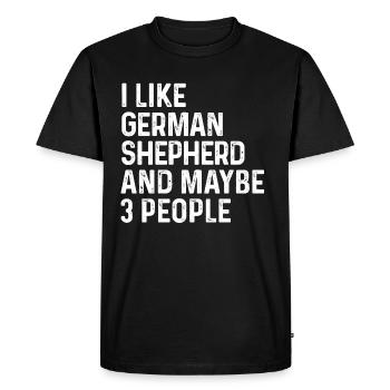 J'aime le berger allemand et peut-être le chien de 3 personnes - T-shirt Premium bio Homme - noir - Devant - Nico (187cm)