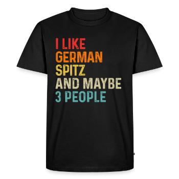 I Like German Spitz And Maybe 3 People Dog Lover - Men's Premium Organic T-Shirt - black - Front - Nico (187cm)