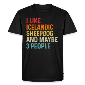 J’aime le chien de berger islandais et peut-être le chien de 3 personnes - T-shirt Premium bio Homme - noir - Devant - Nico (187cm)