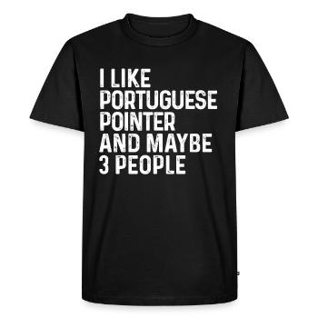 J’aime le pointeur portugais et peut-être le chien de 3 personnes - T-shirt Premium bio Homme - noir - Devant - Nico (187cm)