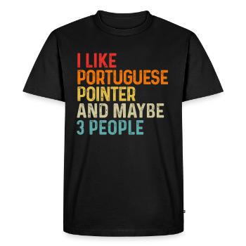 J’aime le pointeur portugais et peut-être le chien de 3 personnes - T-shirt Premium bio Homme - noir - Devant - Nico (187cm)
