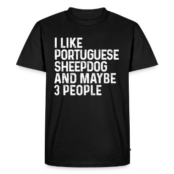 J’aime le chien de berger portugais et peut-être le chien de 3 personnes - T-shirt Premium bio Homme - noir - Devant - Nico (187cm)