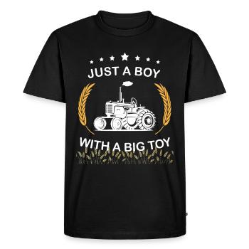 Tractor - Men's Premium Organic T-Shirt - black - Front - Nico (187cm)