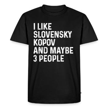 I Like Slovensky Kopov And Maybe 3 People Dog - Men's Premium Organic T-Shirt - black - Front - Nico (187cm)