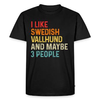J’aime le suédois Vallhund et peut-être 3 personnes chien - T-shirt Premium bio Homme - noir - Devant - Nico (187cm)