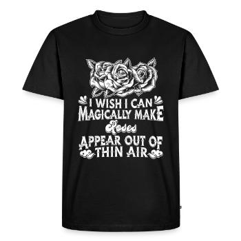 Rose Roses Rose Garden Jardinier - T-shirt Premium bio Homme - noir - Devant - Nico (187cm)