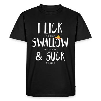 Alcool - T-shirt Premium bio Homme - noir - Devant - Nico (187cm)