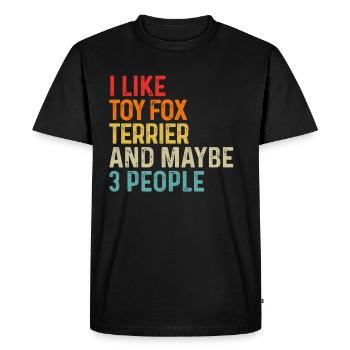 J’aime le jouet Fox Terrier et peut-être 3 personnes Chien - T-shirt Premium bio Homme - noir - Devant - Nico (187cm)