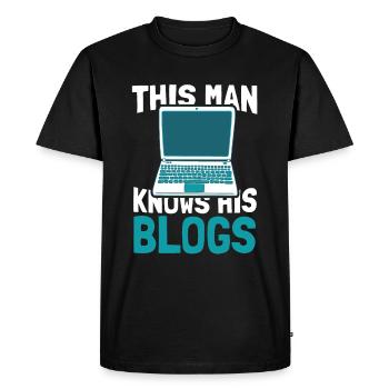 Blog Blogging Blogger - T-shirt Premium bio Homme - noir - Devant - Nico (187cm)