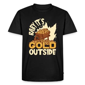 Mine d’or minière - T-shirt Premium bio Homme - noir - Devant - Nico (187cm)