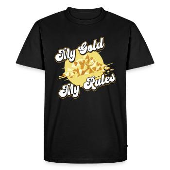 Mine d’or minière - T-shirt Premium bio Homme - noir - Devant - Nico (187cm)