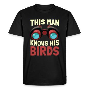 Ornithologues ornithologue ornithologues ornithologiques - T-shirt Premium bio Homme - noir - Devant - Nico (187cm)