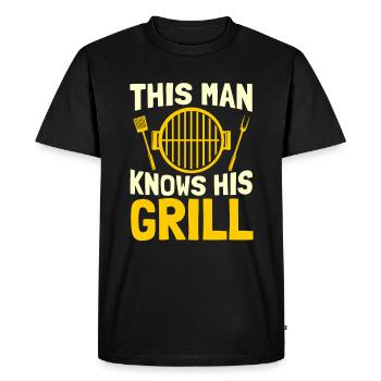 Grill grill maître BBQ - T-shirt Premium bio Homme - noir - Devant - Nico (187cm)