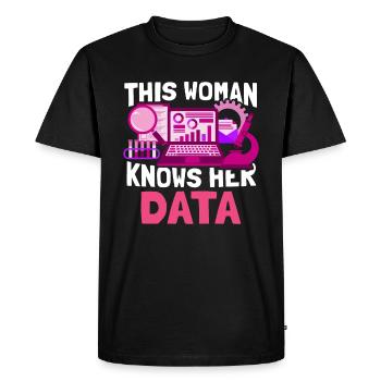 Ingénieur scientifique Big Data Engineer Scientist Analyst - T-shirt Premium bio Homme - noir - Devant - Nico (187cm)