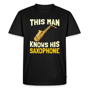 Sax Saxophone Saxophone Musician Jazz - Men's Premium Organic T-Shirt - black - Front - Nico (187cm)