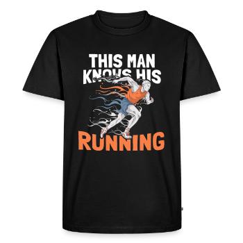 Jogging Running Running Coureurs - T-shirt Premium bio Homme - noir - Devant - Nico (187cm)