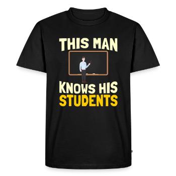 Teacher School School Teacher Pedagogue - Men's Premium Organic T-Shirt - black - Front - Nico (187cm)