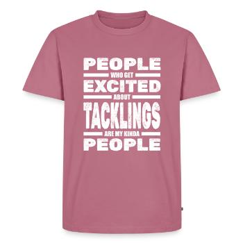 Rugby - Men's Premium Organic T-Shirt - mauve - Front - Nico (187cm)