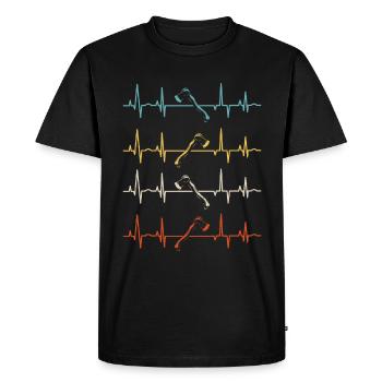 Hache Hache Lancer Hache Hache Lancer Hache Lancer Heartbeat - T-shirt Premium bio Homme - noir - Devant - Nico (187cm)
