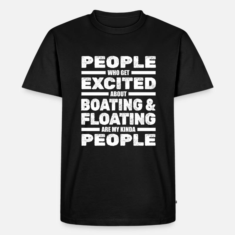 Pontonboot - Männer Premium Bio T-Shirt - Schwarz