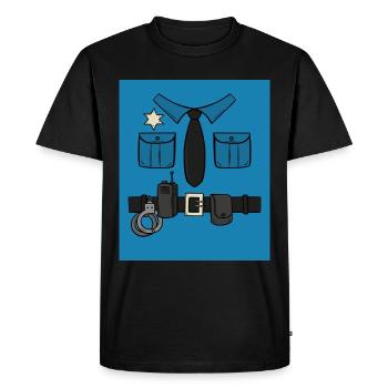 Officier de police Commissaire de police - T-shirt Premium bio Homme - noir - Devant - Nico (187cm)