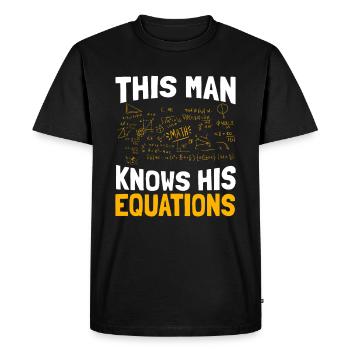 Professeur de mathématiques Mathématicien Professeur de mathématiques Mathématiques - T-shirt Premium bio Homme - noir - Devant - Nico (187cm)