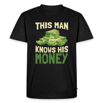 Capitalisme Capitaliste Entrepreneur Investisseur - T-shirt Premium bio Homme - noir - Devant - Nico (187cm)