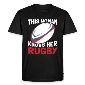 Rugby - T-shirt Premium bio Homme - noir - Devant - Nico (187cm)