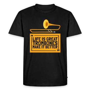 Trombone - T-shirt Premium bio Homme - noir - Devant - Nico (187cm)