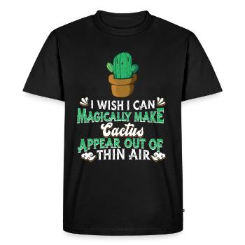 Cactus shrub Cacti prickly garden gardener - Men's Premium Organic T-Shirt - black - Front - Nico (187cm)