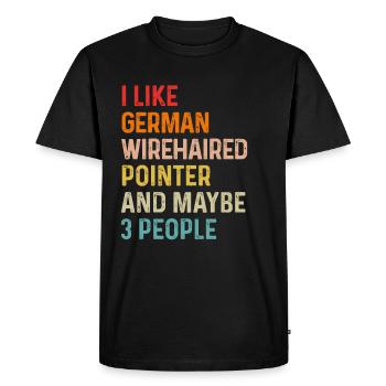 J’aime le pointeur allemand à poil métallique et peut-être 3 - T-shirt Premium bio Homme - noir - Devant - Nico (187cm)