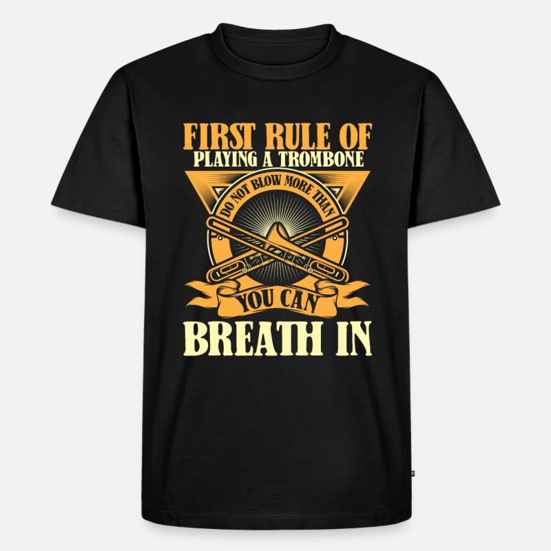 Posaune - Männer Premium Bio T-Shirt - Schwarz