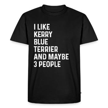 J’aime Kerry Blue Terrier et peut-être 3 personnes - T-shirt Premium bio Homme - noir - Devant - Nico (187cm)